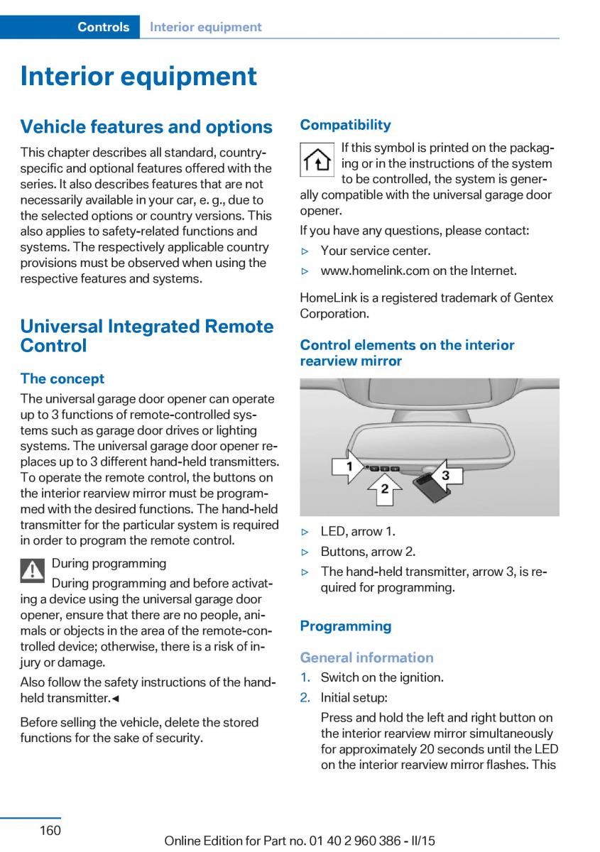 BMW X3 F25 owners manual / page 164