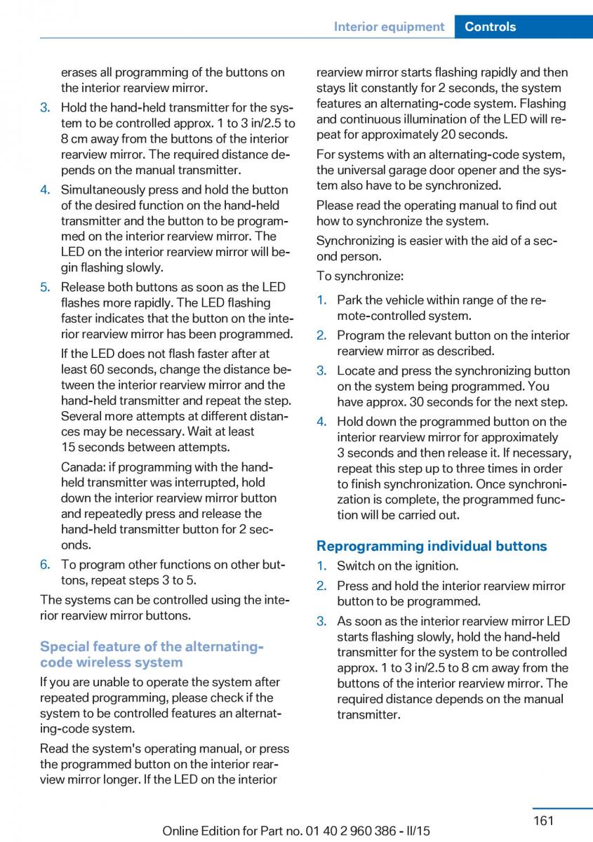 BMW X3 F25 owners manual / page 165