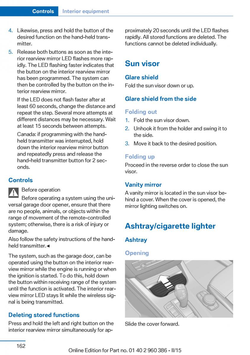 BMW X3 F25 owners manual / page 166