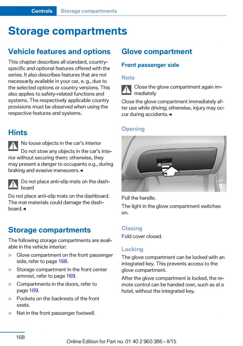 BMW X3 F25 owners manual / page 172