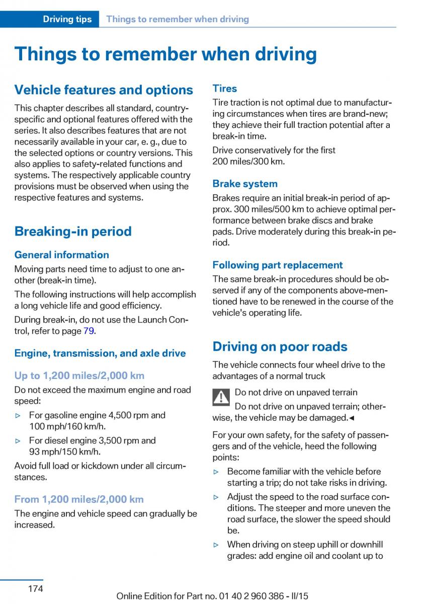 BMW X3 F25 owners manual / page 178