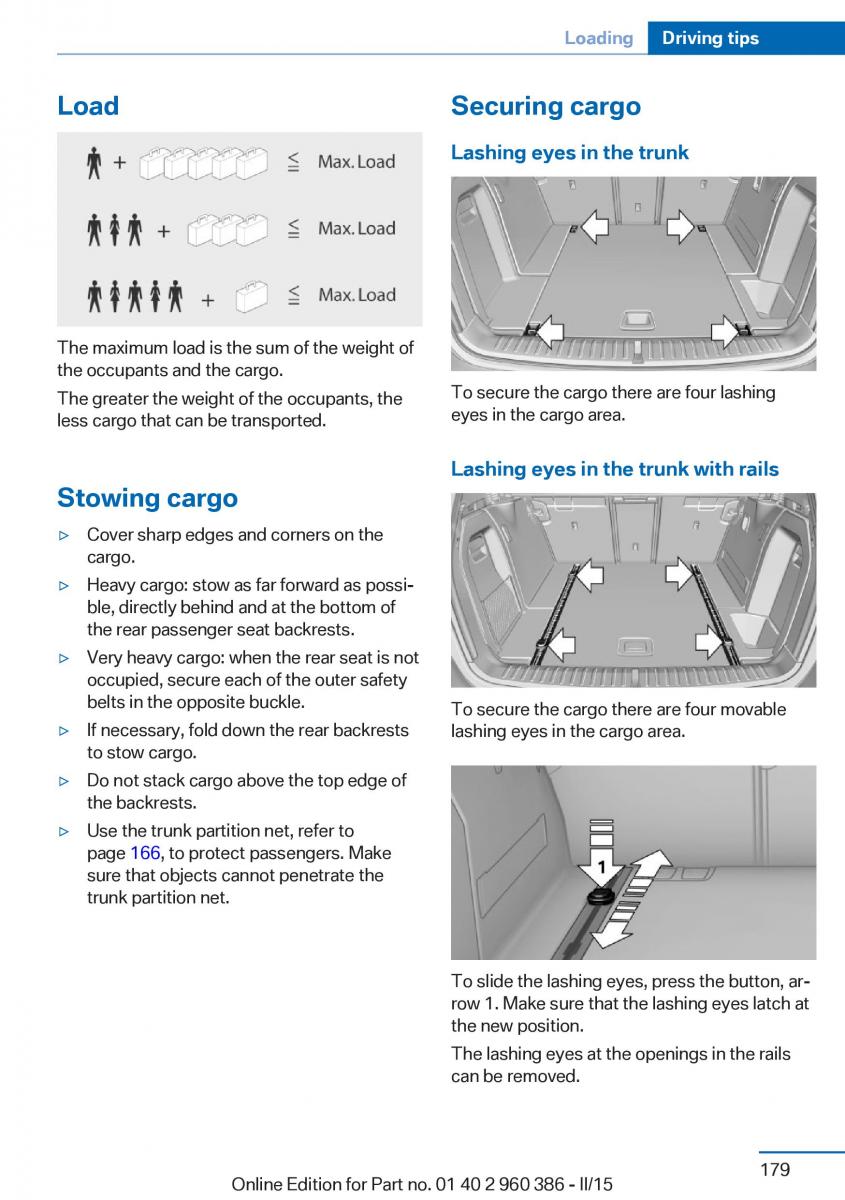 BMW X3 F25 owners manual / page 183