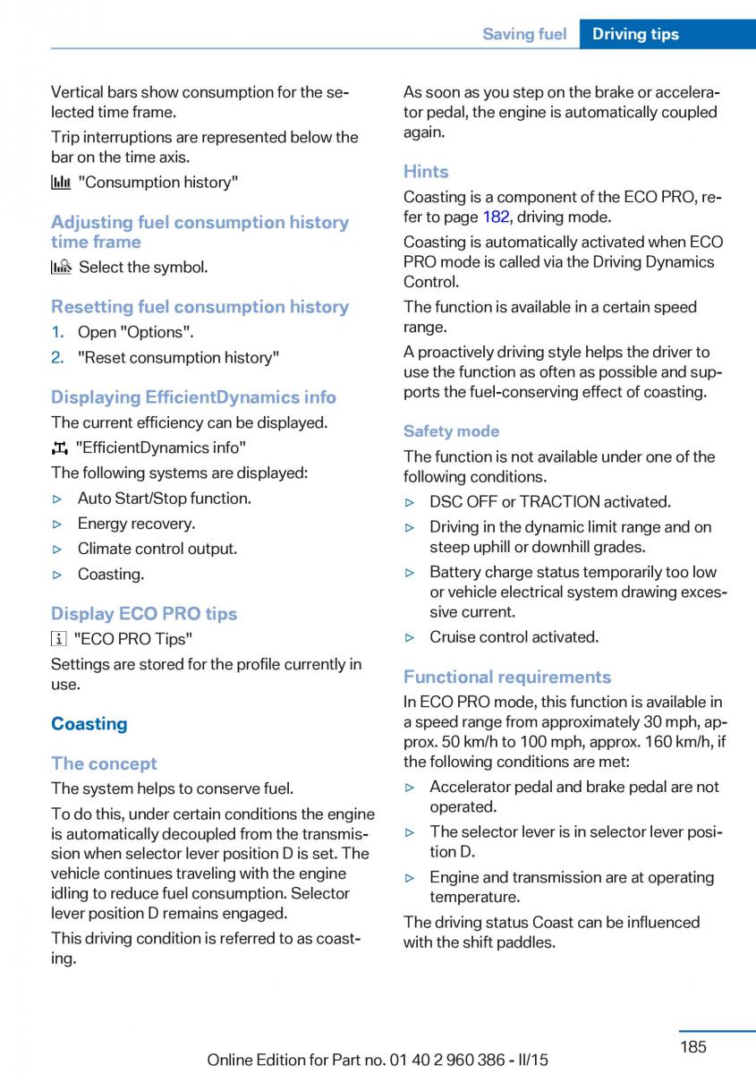 BMW X3 F25 owners manual / page 189