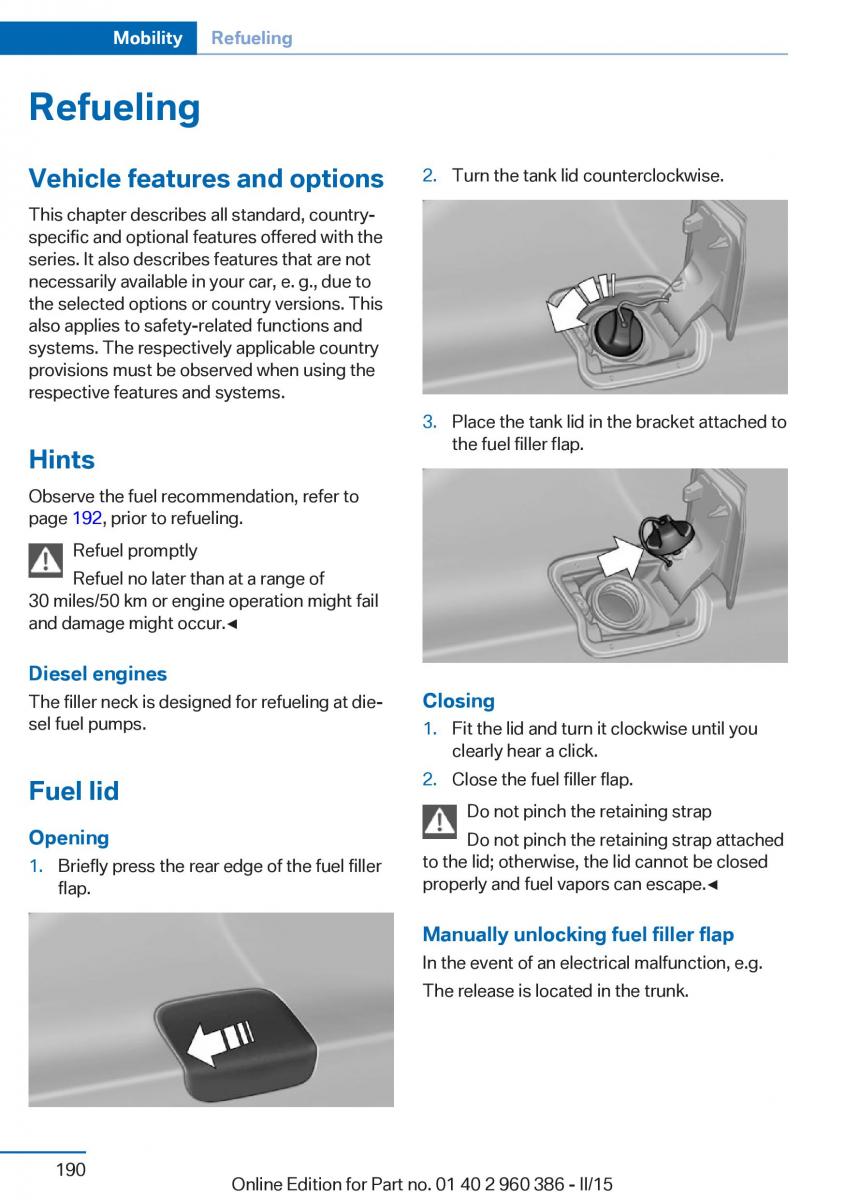 BMW X3 F25 owners manual / page 194