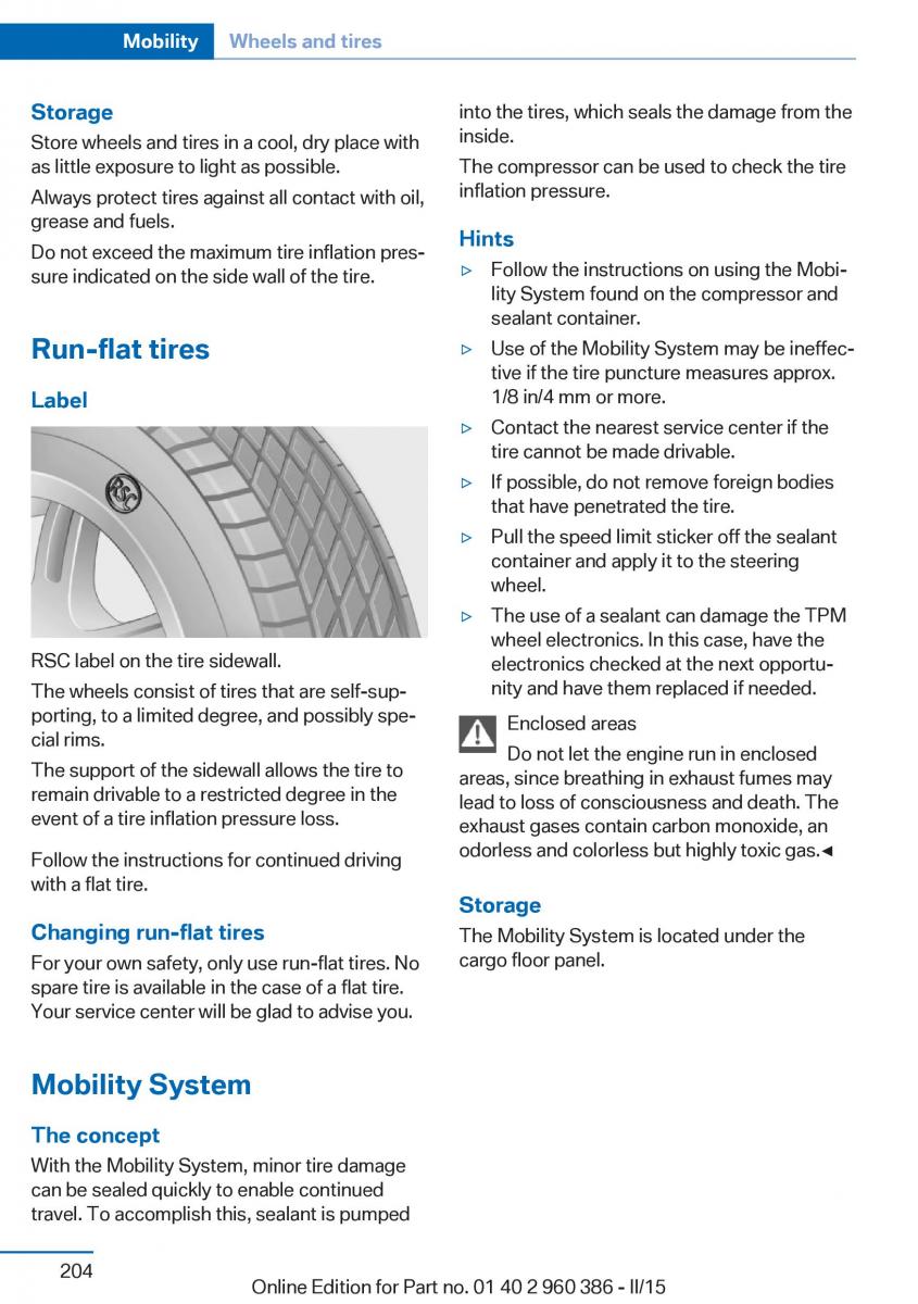 BMW X3 F25 owners manual / page 208