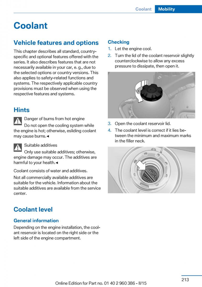 BMW X3 F25 owners manual / page 217