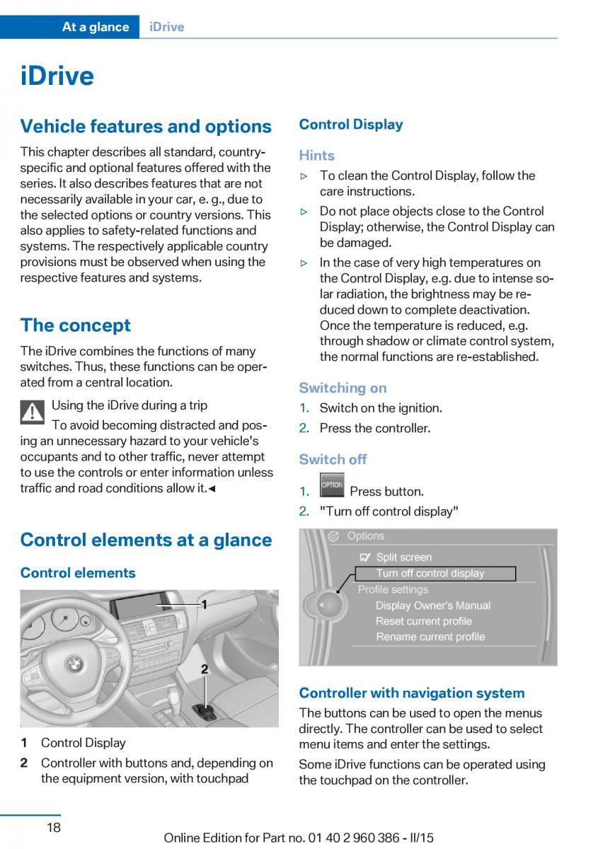 BMW X3 F25 owners manual / page 22