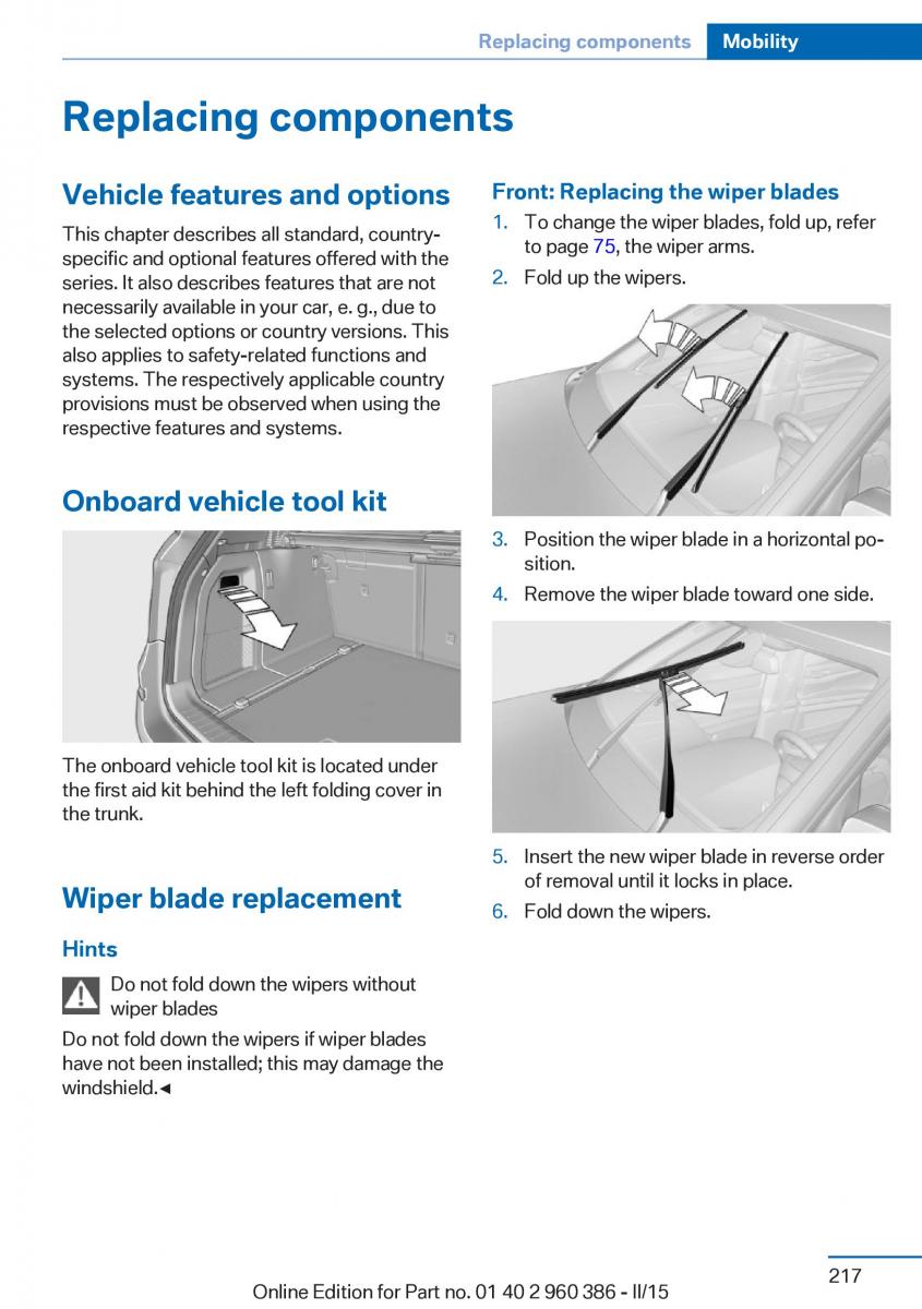 BMW X3 F25 owners manual / page 221