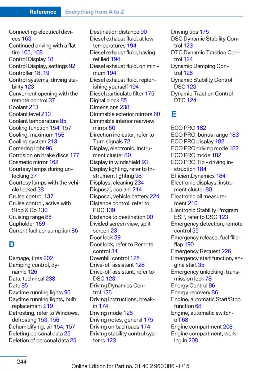 BMW X3 F25 owners manual / page 248