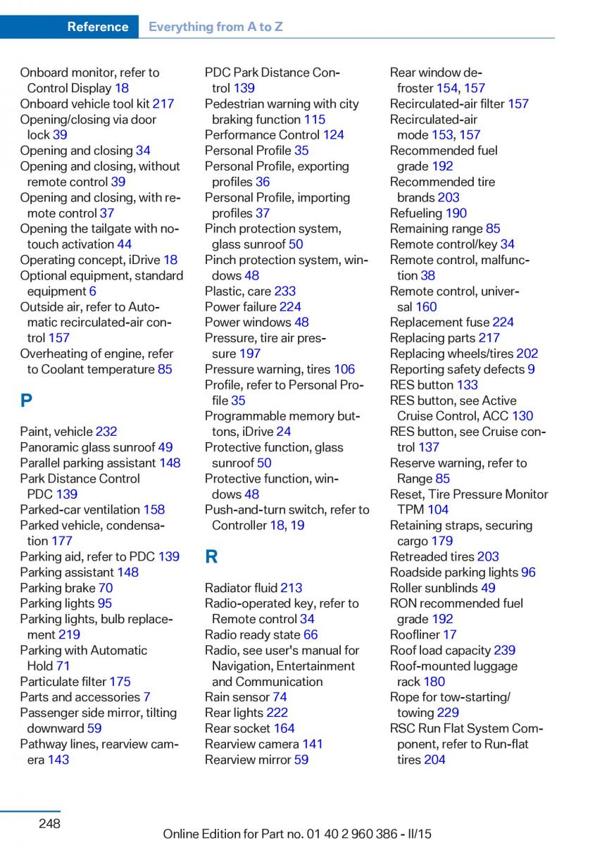 BMW X3 F25 owners manual / page 252