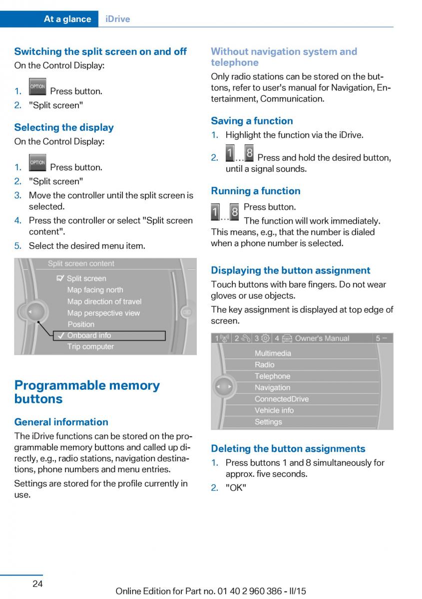 BMW X3 F25 owners manual / page 28