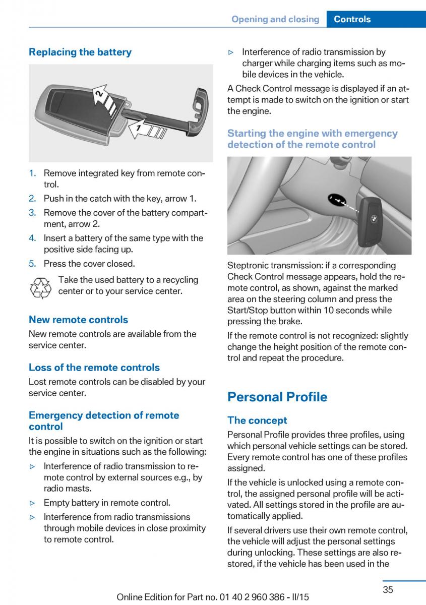 BMW X3 F25 owners manual / page 39