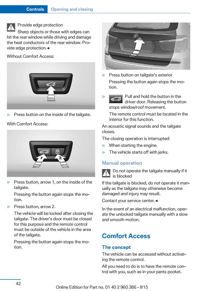 BMW X3 F25 owners manual / page 46