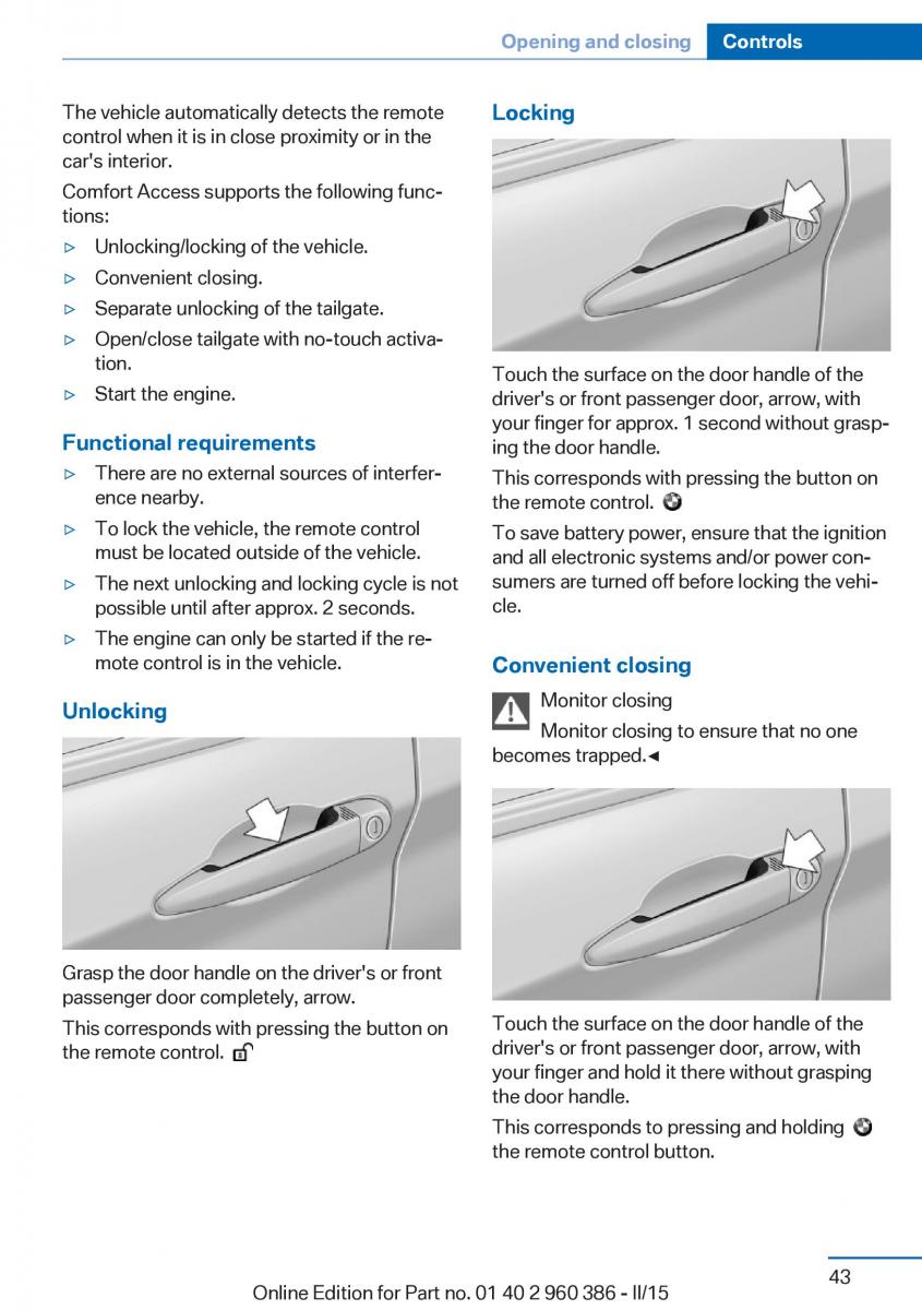 BMW X3 F25 owners manual / page 47