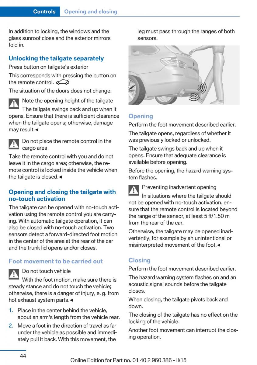 BMW X3 F25 owners manual / page 48