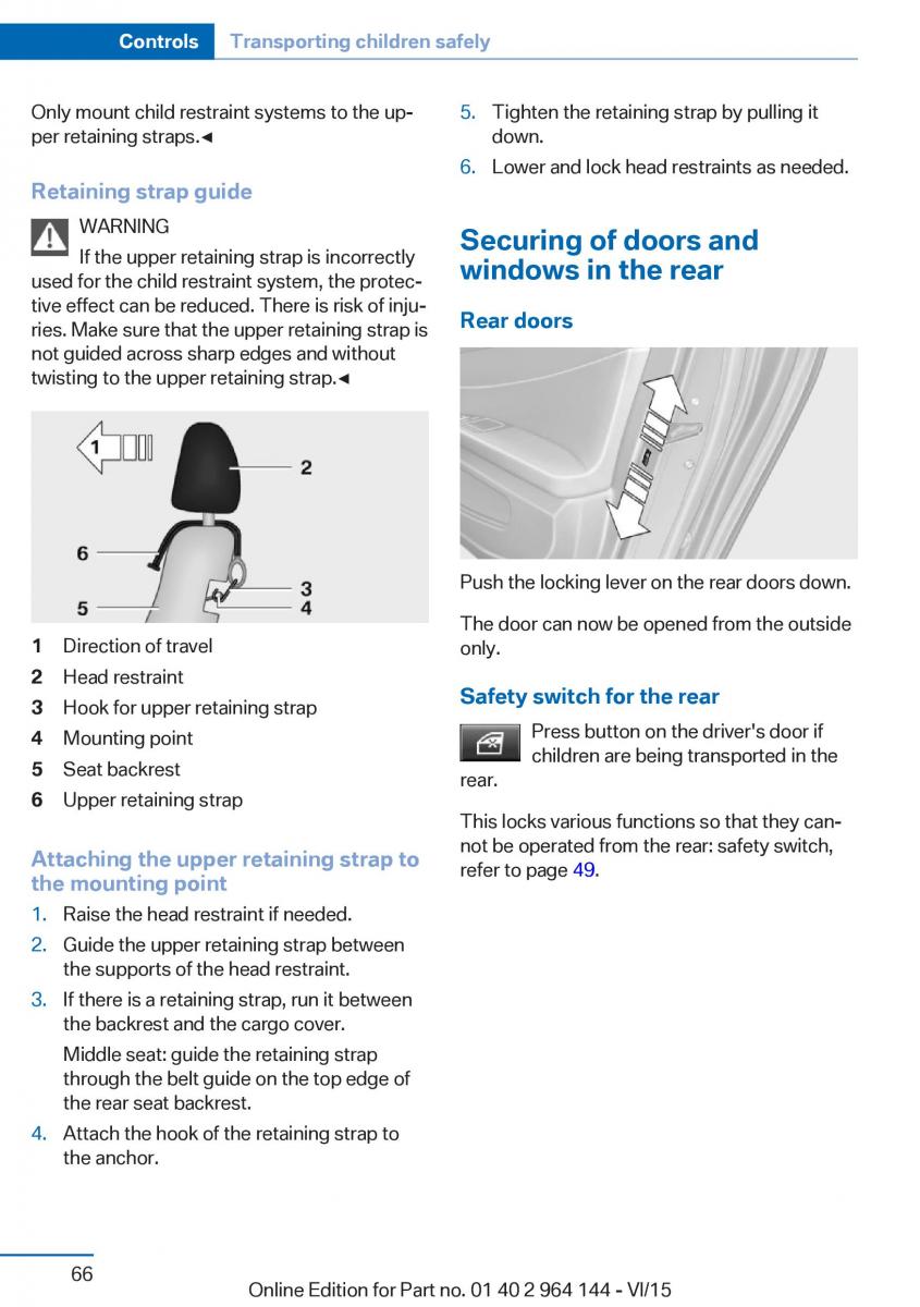 BMW X4 F26 owners manual / page 66