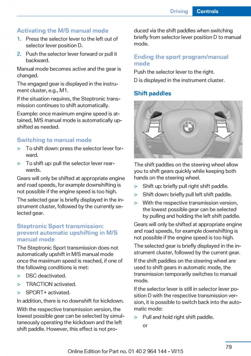 BMW X4 F26 owners manual / page 79