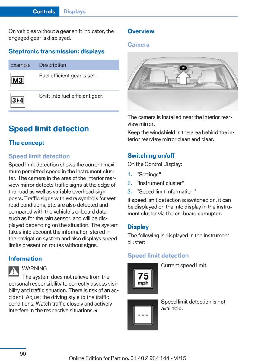 BMW X4 F26 owners manual / page 90