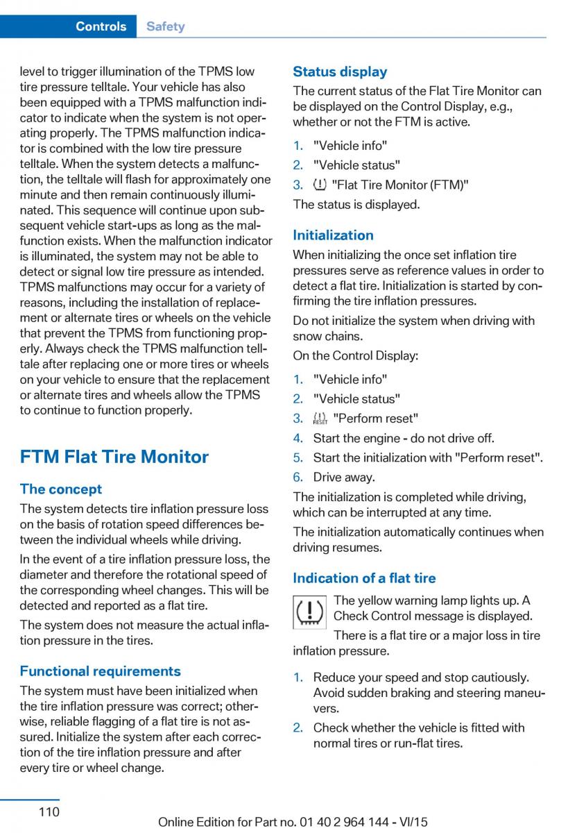 BMW X4 F26 owners manual / page 110