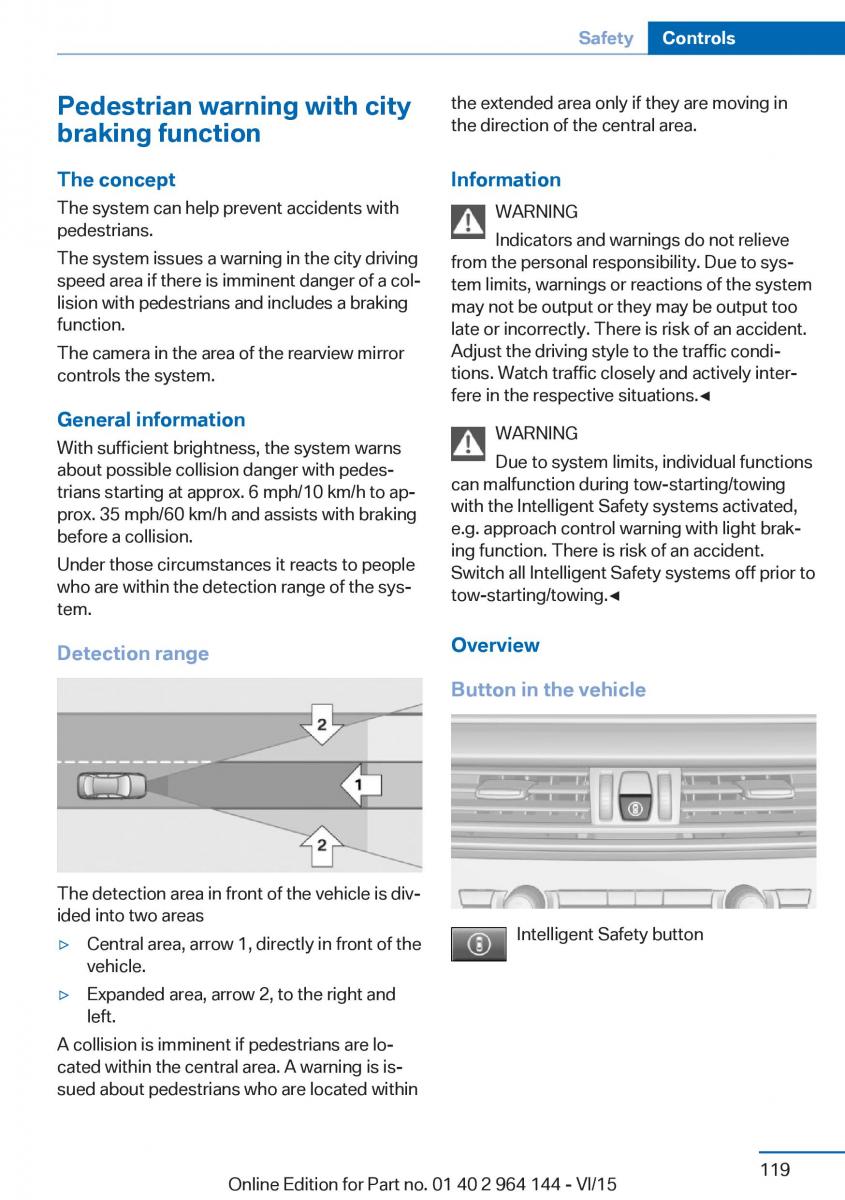 BMW X4 F26 owners manual / page 119