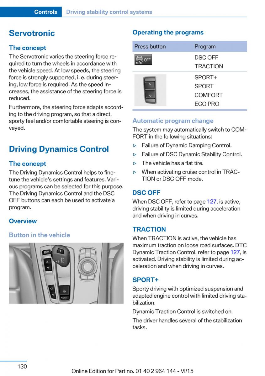 BMW X4 F26 owners manual / page 130