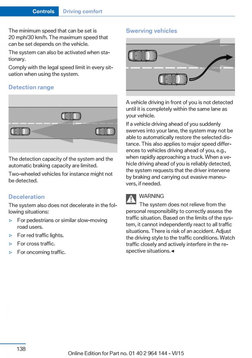 BMW X4 F26 owners manual / page 138