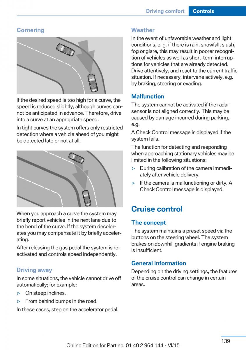 BMW X4 F26 owners manual / page 139