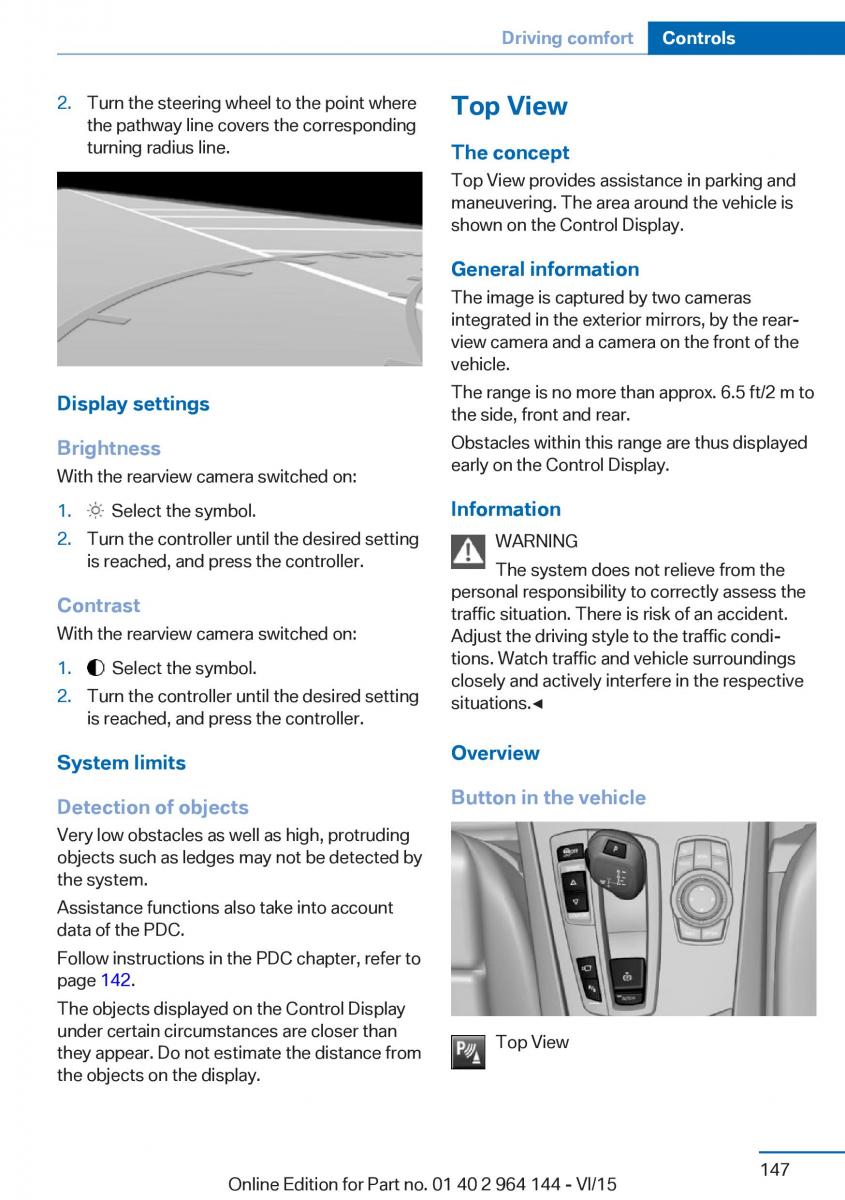 BMW X4 F26 owners manual / page 147