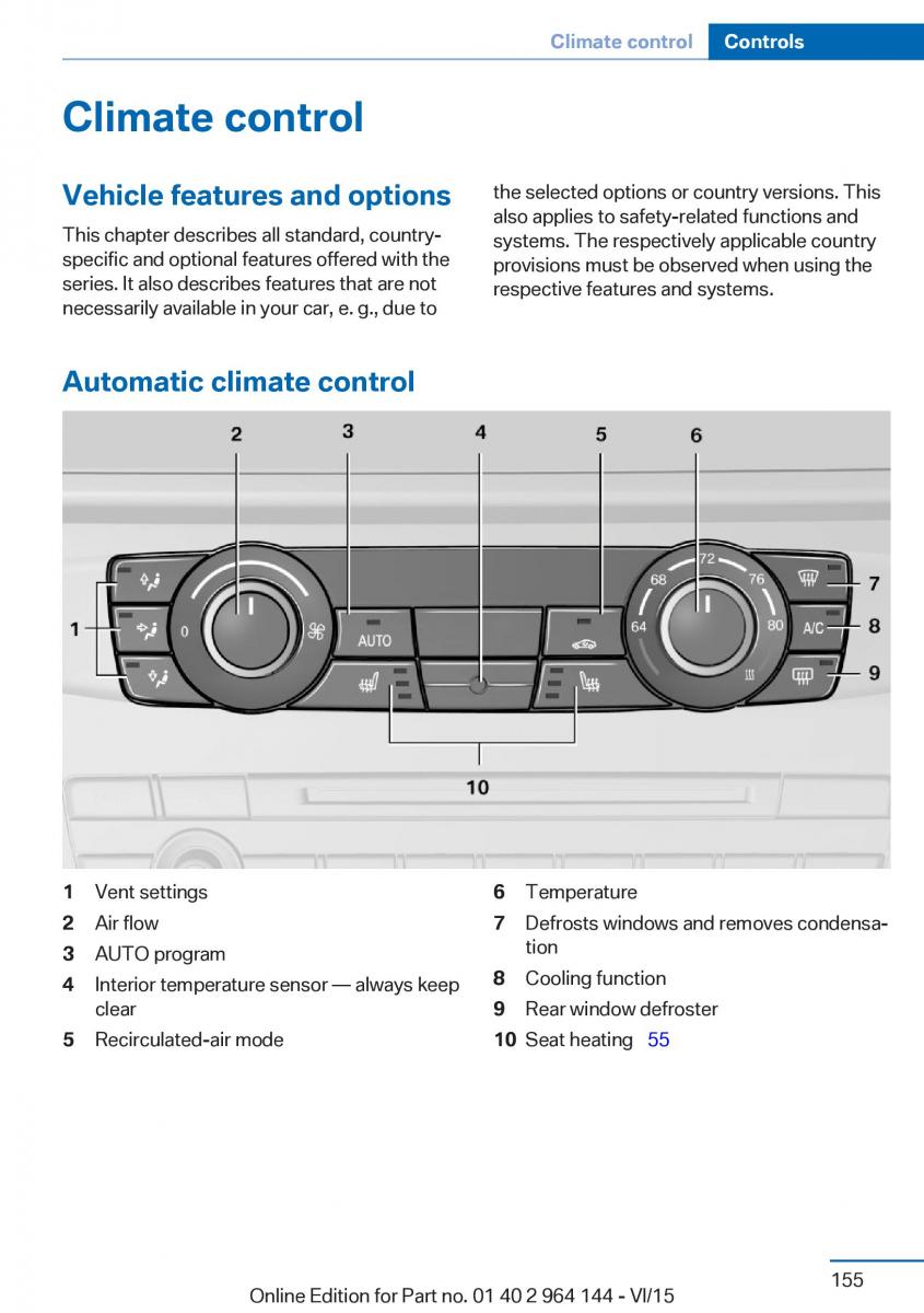 BMW X4 F26 owners manual / page 155