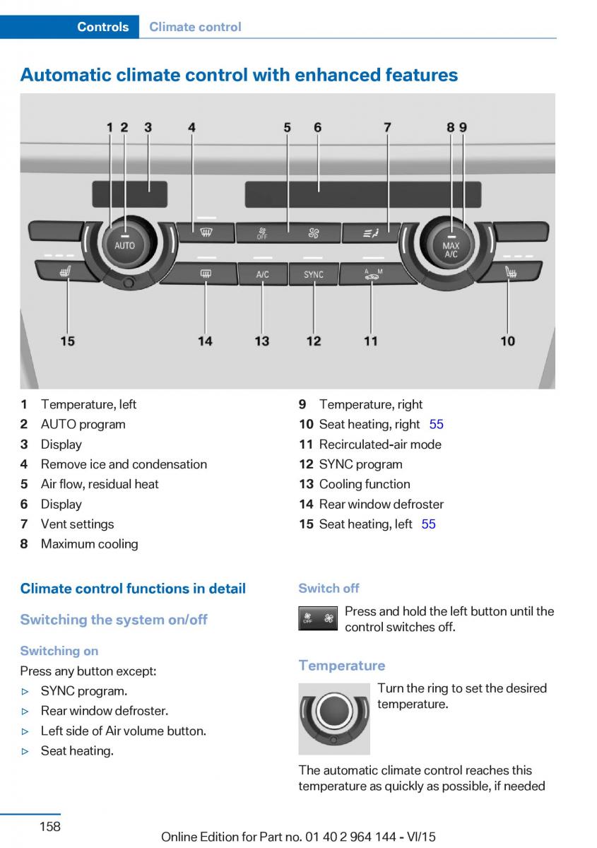 BMW X4 F26 owners manual / page 158