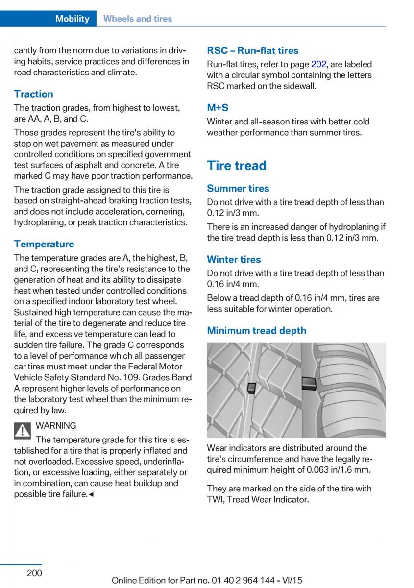 BMW X4 F26 owners manual / page 200