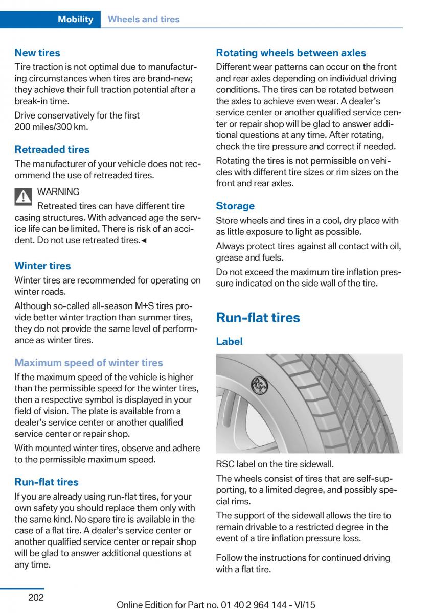 BMW X4 F26 owners manual / page 202