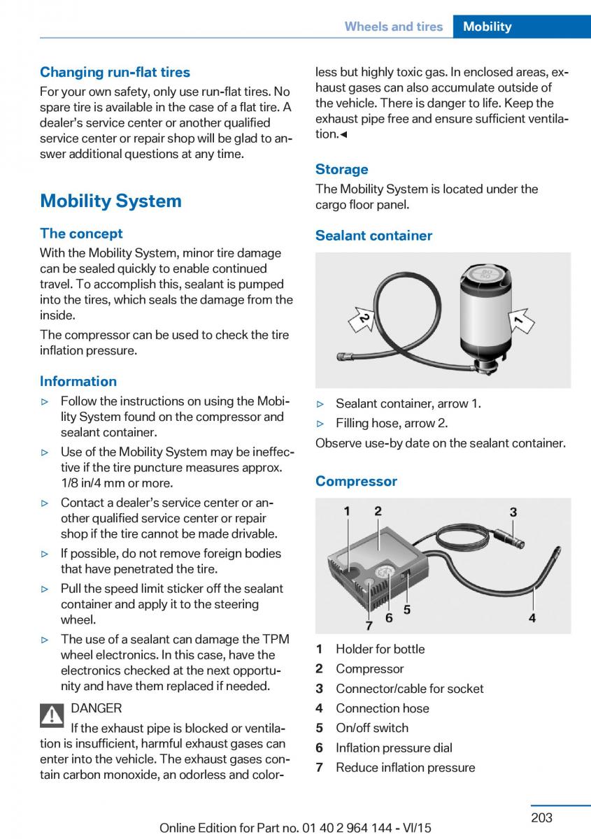 BMW X4 F26 owners manual / page 203