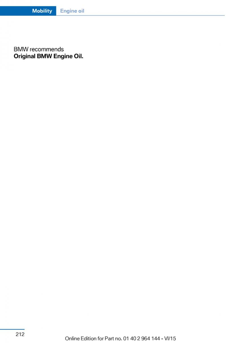 BMW X4 F26 owners manual / page 212