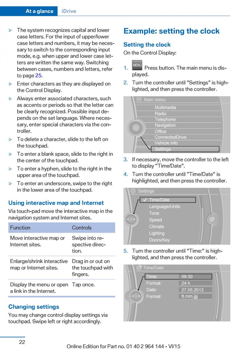 BMW X4 F26 owners manual / page 22