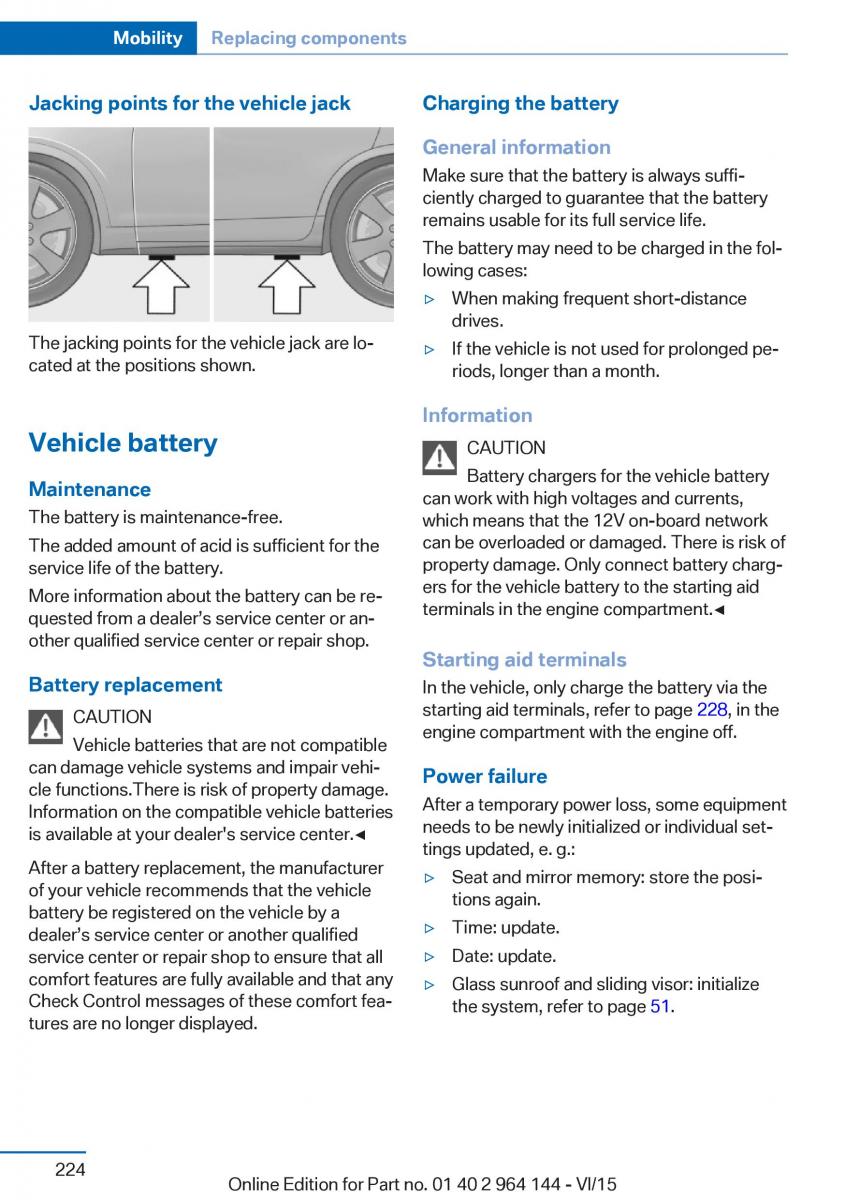 BMW X4 F26 owners manual / page 224