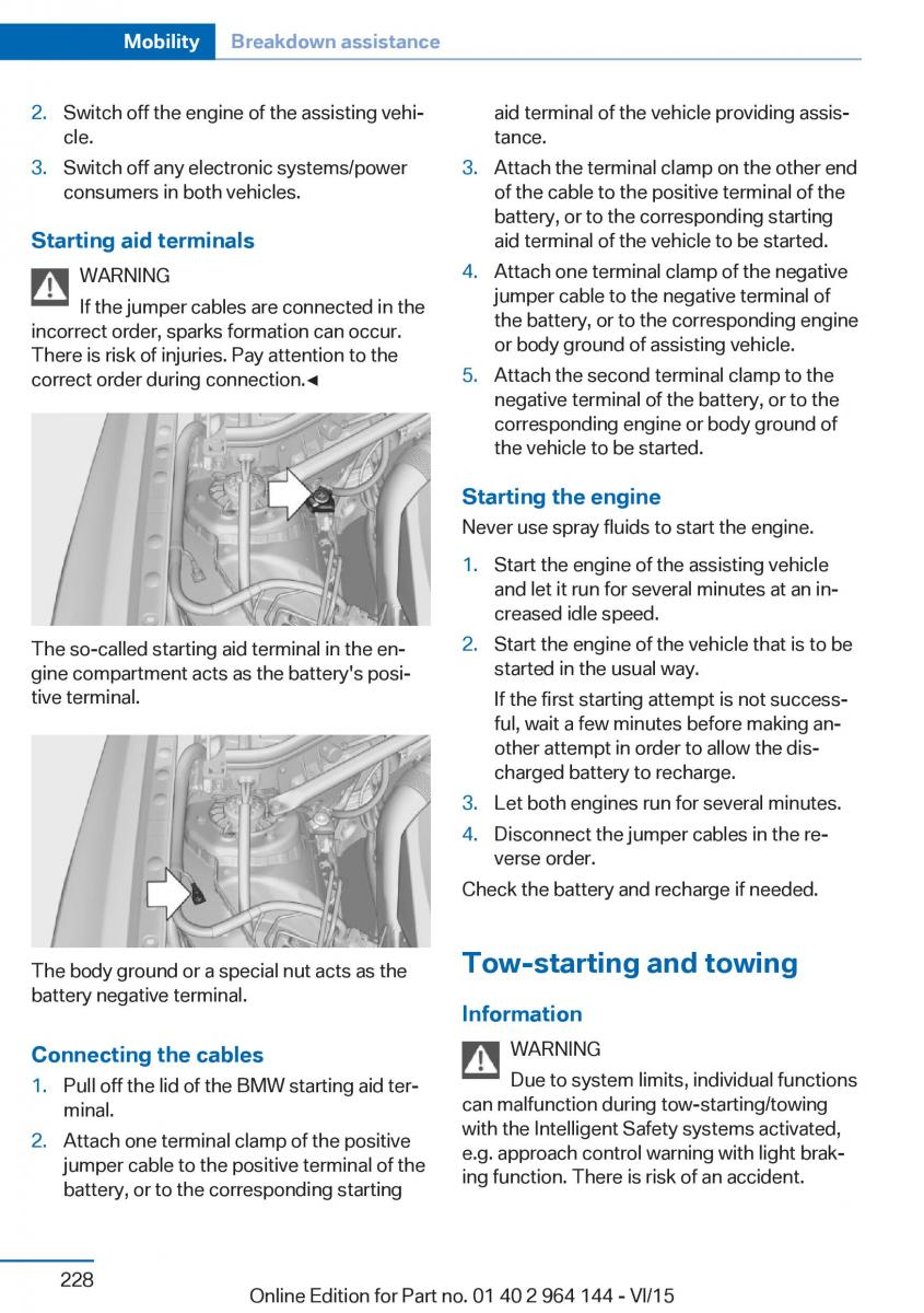 BMW X4 F26 owners manual / page 228