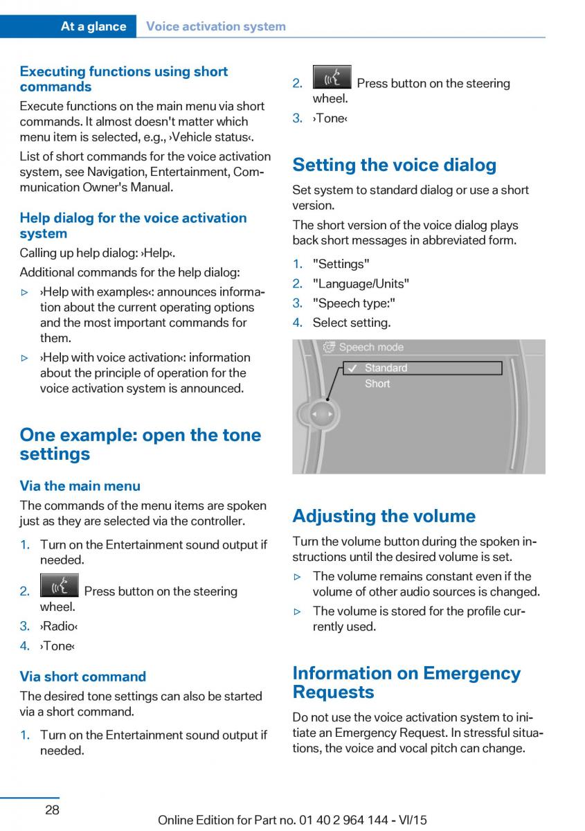 BMW X4 F26 owners manual / page 28