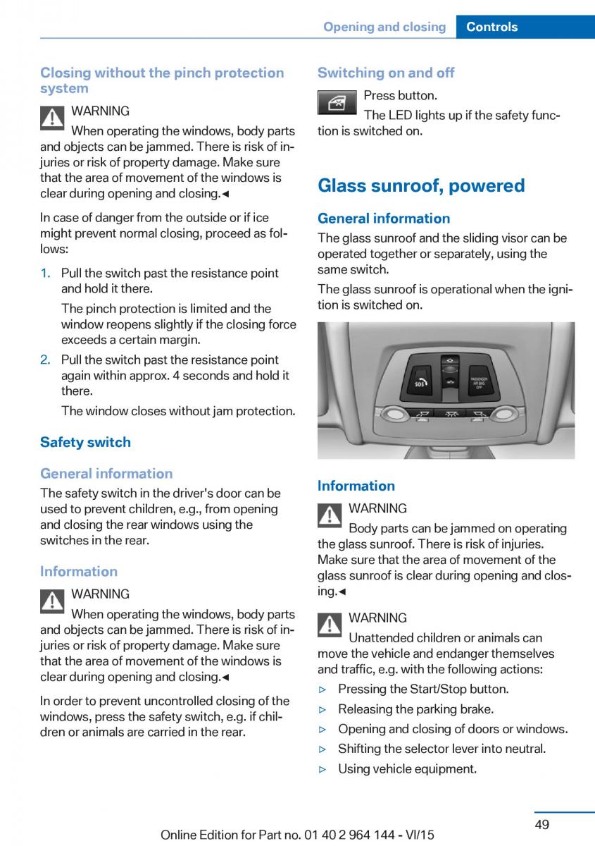 BMW X4 F26 owners manual / page 49