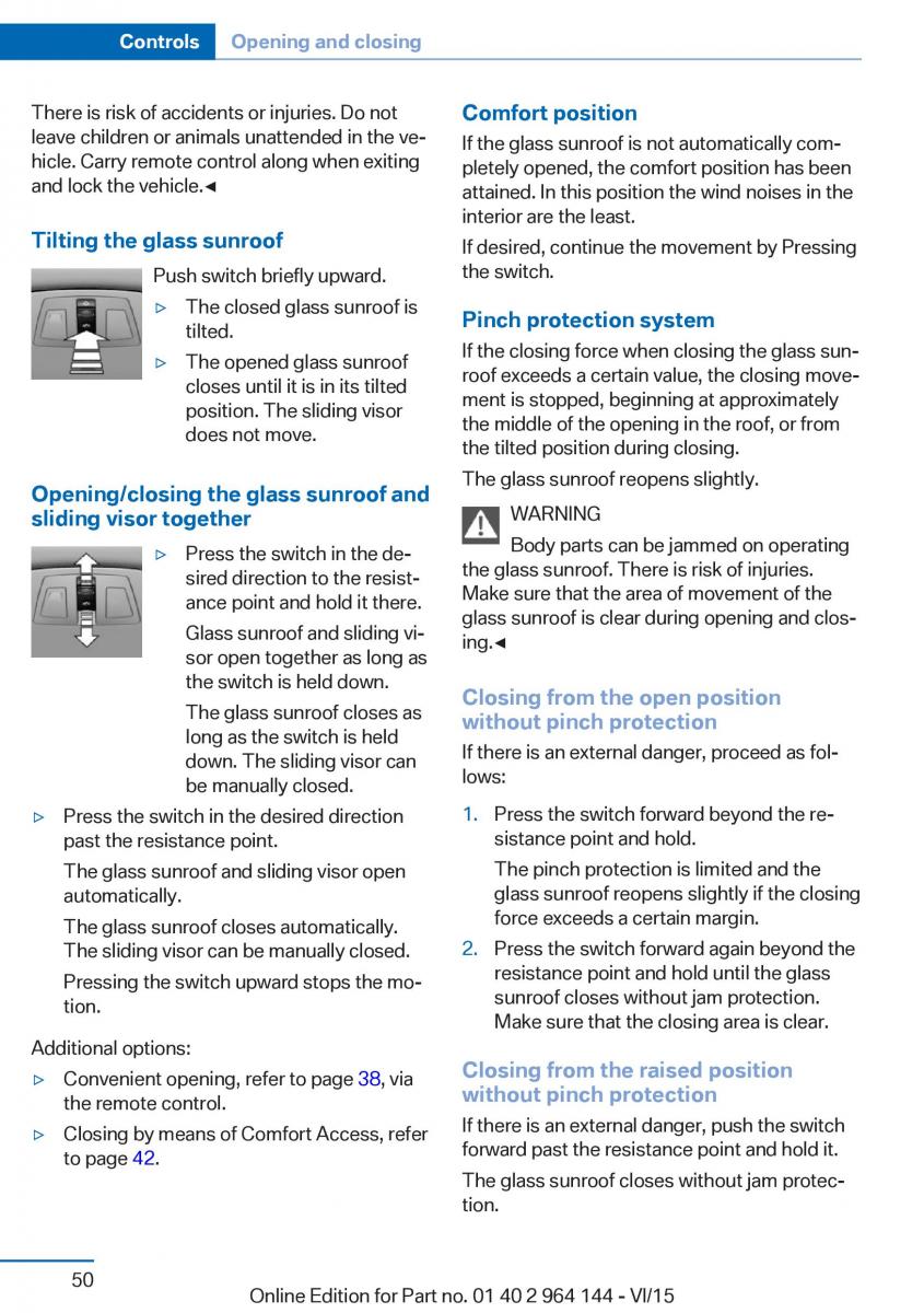 BMW X4 F26 owners manual / page 50