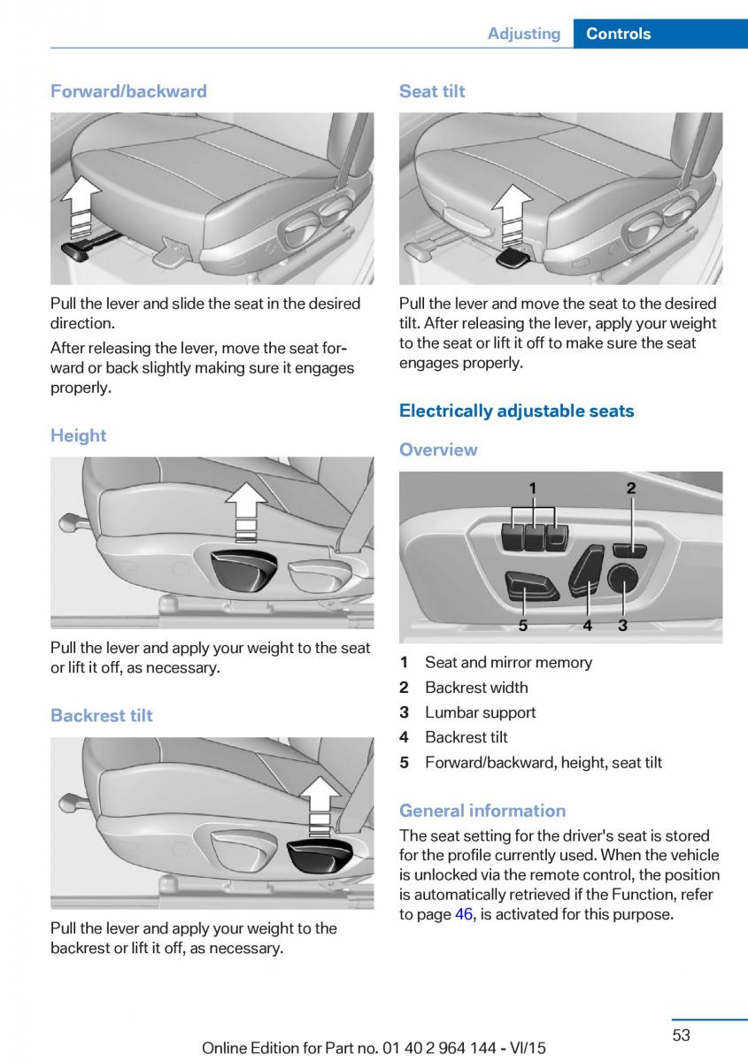 BMW X4 F26 owners manual / page 53