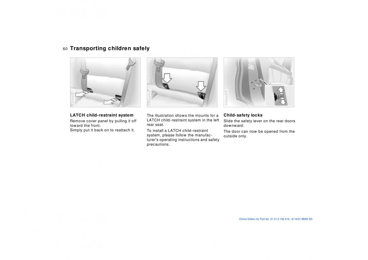 BMW X5 E53 owners manual / page 60