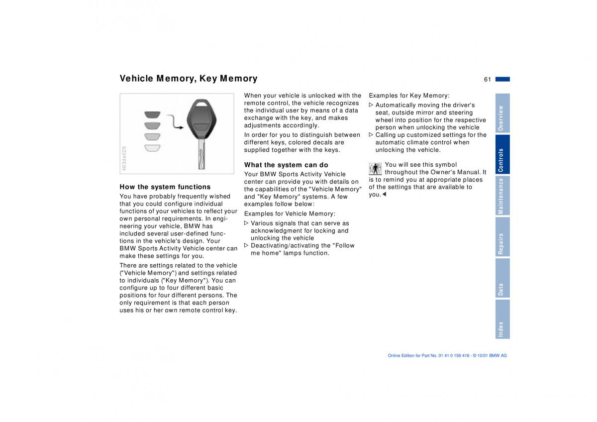 BMW X5 E53 owners manual / page 61