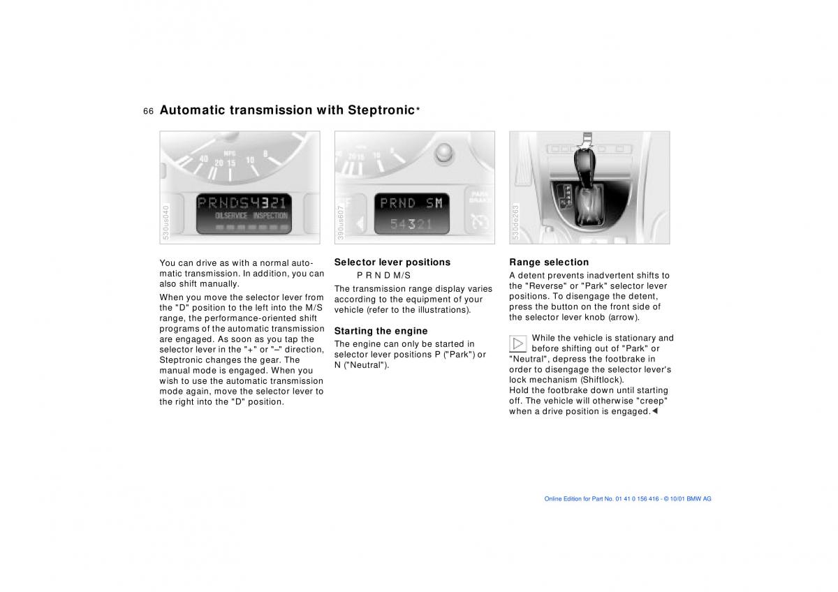 BMW X5 E53 owners manual / page 66