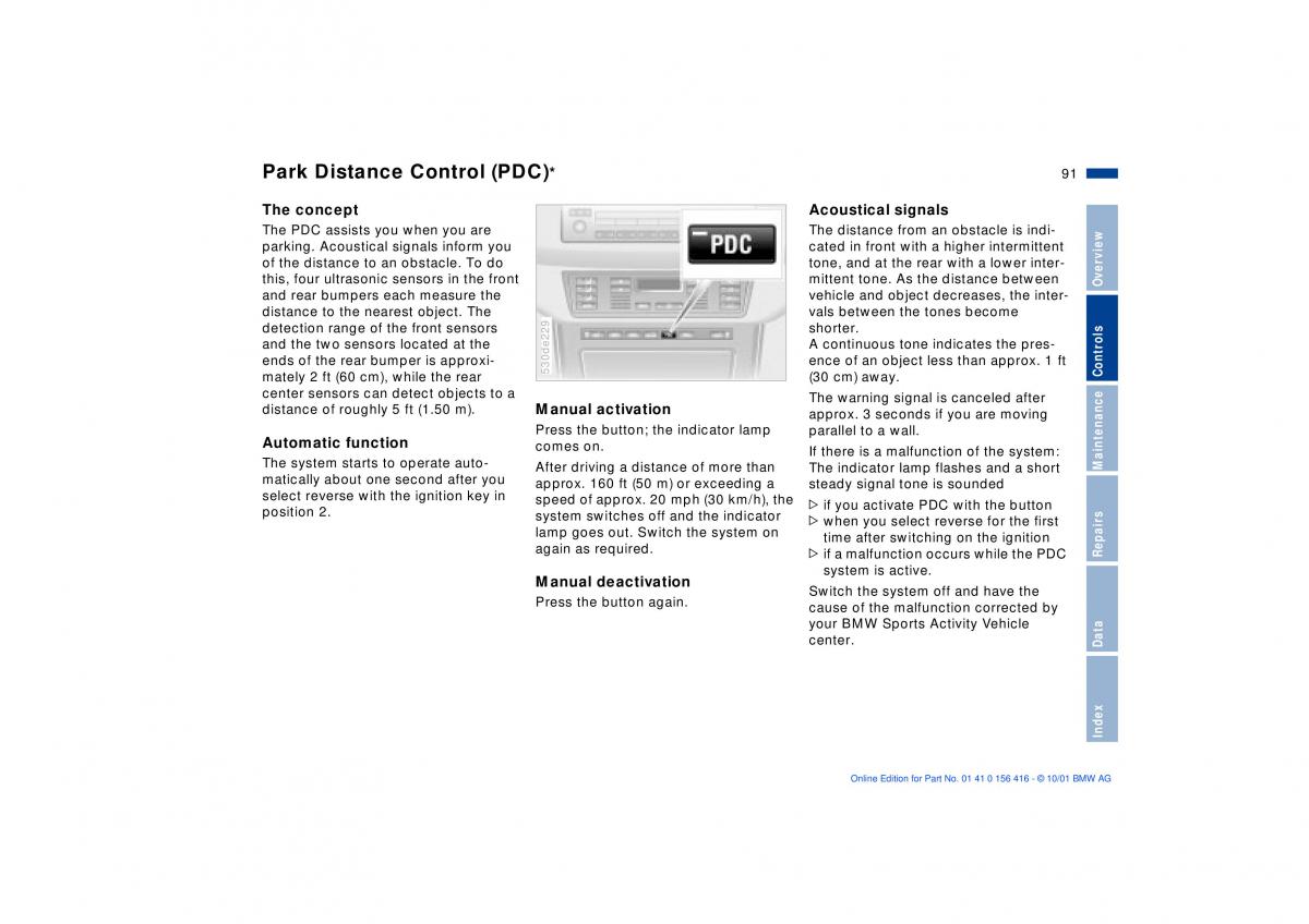 BMW X5 E53 owners manual / page 91