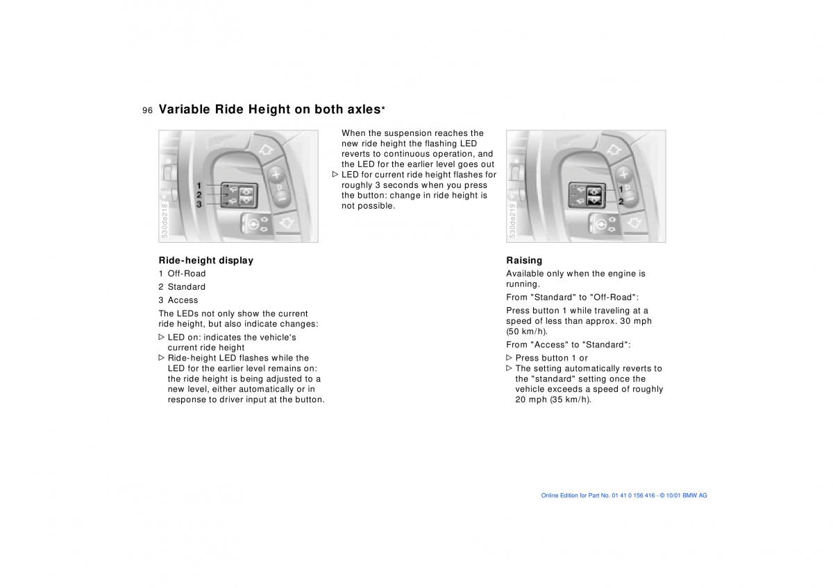 BMW X5 E53 owners manual / page 96