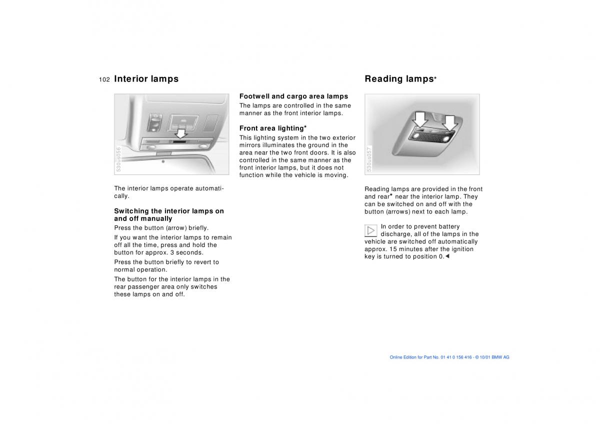 BMW X5 E53 owners manual / page 102