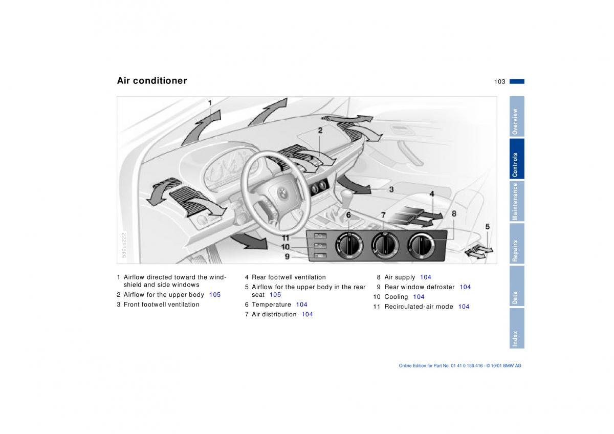 BMW X5 E53 owners manual / page 103