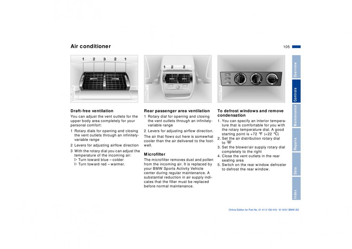 BMW X5 E53 owners manual / page 105