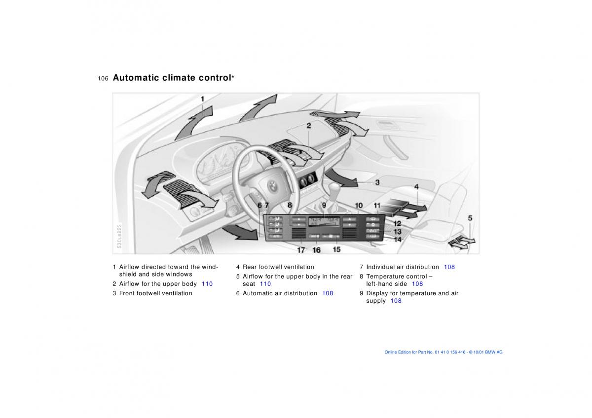 BMW X5 E53 owners manual / page 106